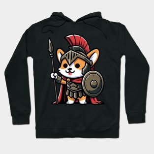 Spartan warrior corgi Hoodie